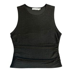 Rebecca Minkoff Metallic Black Sleeveless Top L